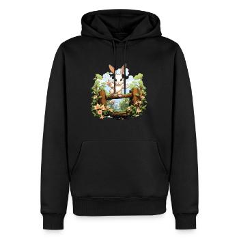 On big jump with rabbit hop ideal for rabbit - Men’s Premium Organic Hoodie - black - Front - Nico (187cm)