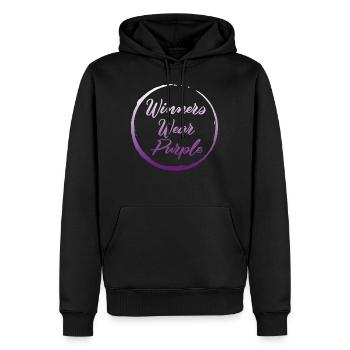 Chemise de camping, les gagnants portent un tee-shirt violet, vacances - Sweat à capuche Premium bio Homme - noir - Devant - Nico (187cm)