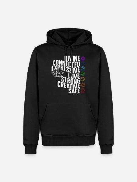 Meditations-Shirt, Divine Connected Expressive - Männer Premium Bio Hoodie - Schwarz