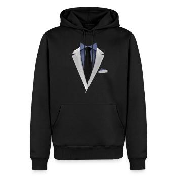 Smoking avec une cravate pour les mariages et spéciaux - Sweat à capuche Premium bio Homme - noir - Devant - Nico (187cm)