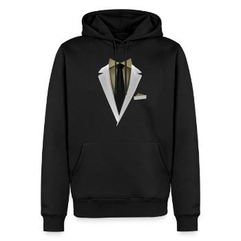Smoking avec une cravate pour les mariages et spéciaux - Sweat à capuche Premium bio Homme - noir - Devant - Nico (187cm)