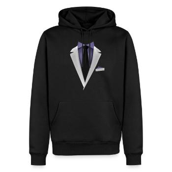 Smoking avec une cravate pour les mariages et spéciaux - Sweat à capuche Premium bio Homme - noir - Devant - Nico (187cm)