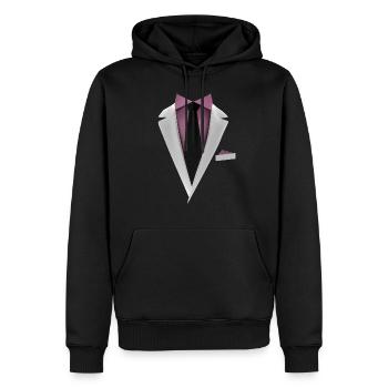 Smoking avec une cravate pour les mariages et spéciaux - Sweat à capuche Premium bio Homme - noir - Devant - Nico (187cm)