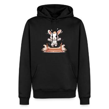 Kaninhop Mouvement amusant pour votre lapin Kaninhop - Sweat à capuche Premium bio Homme - noir - Devant - Nico (187cm)