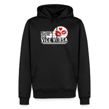 Ich Schnappe Küsse Und Umgekehrt Hemd, Küsse Und - Männer Premium Bio Hoodie - Schwarz - Vorne - Nico (187cm)