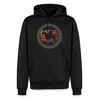 Chemise de Cowboy, Rodéo équitation Vintage Tee, - Sweat à capuche Premium bio Homme - noir - Devant - Nico (187cm)