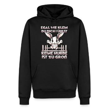 Kaninhop Dein Kaninchen als Hindernis-Champion - Männer Premium Bio Hoodie - Schwarz - Vorne - Nico (187cm)