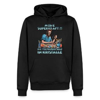 Sparkling Creations Kristallzüchter Geschenk - Männer Premium Bio Hoodie - Schwarz - Vorne - Nico (187cm)