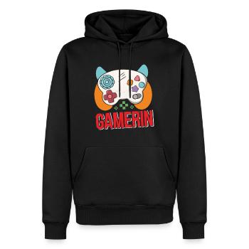 Gamerin Zocken Frauen Gamer Girl Videospiel - Männer Premium Bio Hoodie - Schwarz - Vorne - Nico (187cm)