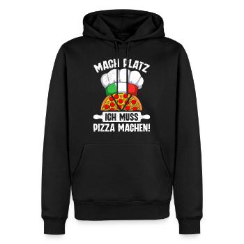 Pizzabäcker Mach Platz ich Muss Pizza Machen - Männer Premium Bio Hoodie - Schwarz - Vorne - Nico (187cm)