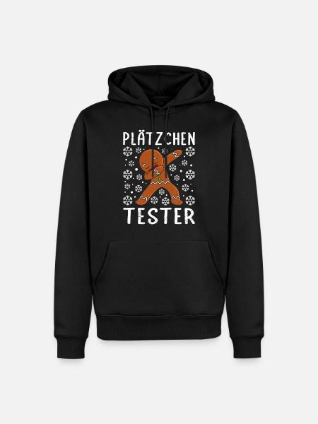 Plätzchen Tester Lebkuchen Weihnachtsgebäck - Männer Premium Bio Hoodie - Schwarz