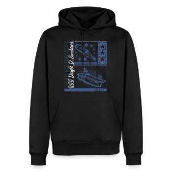 Chemise de père, j’ai été là pour faire ce tee-shirt de navire de guerre, - Sweat à capuche Premium bio Homme - noir - Devant - Nico (187cm)