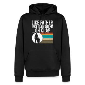 Père Chemise, Comme Père Telle Fille Oh Merde - Sweat à capuche Premium bio Homme - noir - Devant - Nico (187cm)