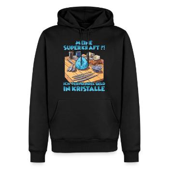 Sparkling Creations Kristallzüchter Geschenk - Männer Premium Bio Hoodie - Schwarz - Vorne - Nico (187cm)