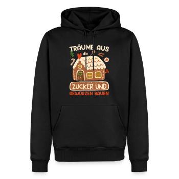 Träume aus Zucker und Gewürzen Bauen Lebkuchenhaus - Männer Premium Bio Hoodie - Schwarz - Vorne - Nico (187cm)