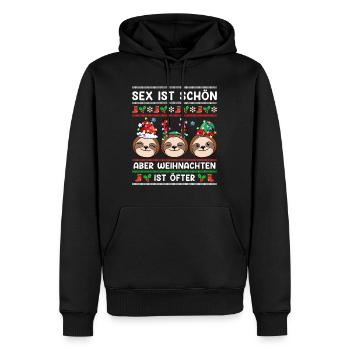 Sex ist Schön aber Weihnachten ist Öfter Hundefan - Männer Premium Bio Hoodie - Schwarz - Vorne - Nico (187cm)
