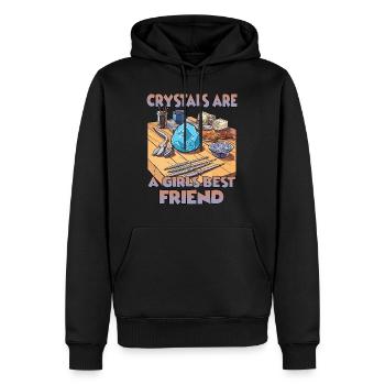 GemStoneCrafts Cadeau de cristaux enchantés - Sweat à capuche Premium bio Homme - noir - Devant - Nico (187cm)
