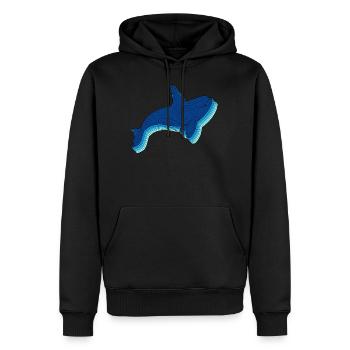 Orca Shirt, Blue Water Orca Killer Whale Native - Men’s Premium Organic Hoodie - black - Front - Nico (187cm)
