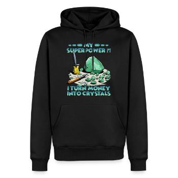 T-shirt Fans de cristal Cultiver soi-même de - Sweat à capuche Premium bio Homme - noir - Devant - Nico (187cm)