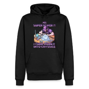 Manufacture de cristaux amusante Cultiver des - Sweat à capuche Premium bio Homme - noir - Devant - Nico (187cm)