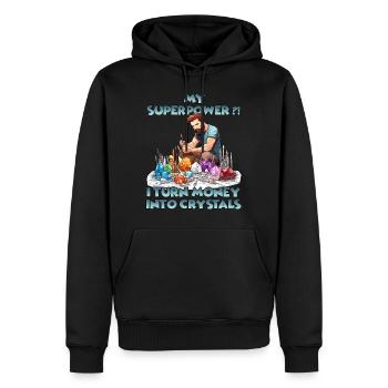 Cadeau Sparkling Creations cultivateur de cristal - Sweat à capuche Premium bio Homme - noir - Devant - Nico (187cm)
