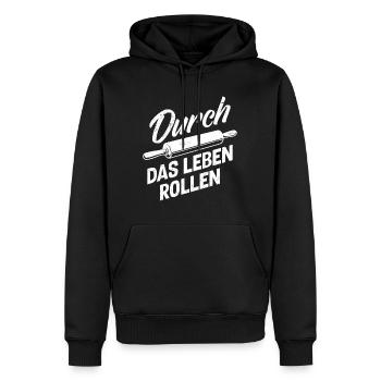 Bäcker Durch das Leben Rollen Backliebhaber - Männer Premium Bio Hoodie - Schwarz - Vorne - Nico (187cm)