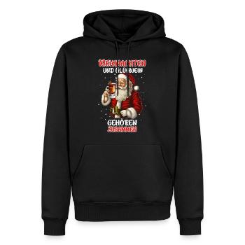 Weihnachten und Glühwein gehören Zusammen - Männer Premium Bio Hoodie - Schwarz - Vorne - Nico (187cm)