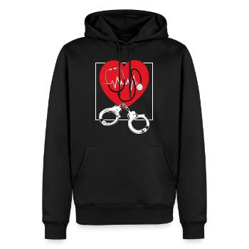 Krankenschwester-Hemd, Gefängniskrankenschwester-T-Shirt, RN-Geschenk - Männer Premium Bio Hoodie - Schwarz - Vorne - Nico (187cm)