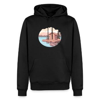 Sauna Outfit für Wellnessliebhaber lustiges Sauna - Männer Premium Bio Hoodie - Schwarz - Vorne - Nico (187cm)