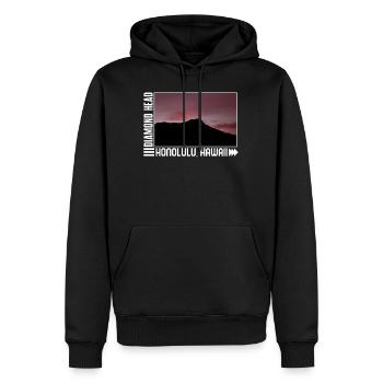 Chemise Hawaï, Diamond Head Honolulu Hawaï coucher de soleil - Sweat à capuche Premium bio Homme - noir - Devant - Nico (187cm)