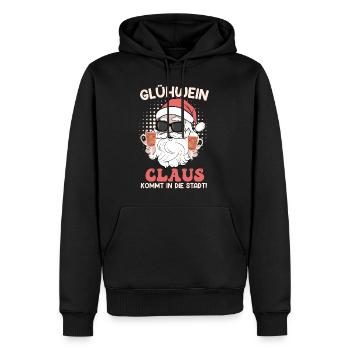 Glühwein Claus Weihnachtsmann Glühweinbecher - Männer Premium Bio Hoodie - Schwarz - Vorne - Nico (187cm)