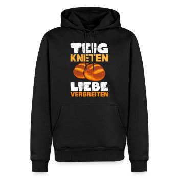 Teig Kneten Liebe Verbreiten Brotliebe Brotbacken - Männer Premium Bio Hoodie - Schwarz - Vorne - Nico (187cm)