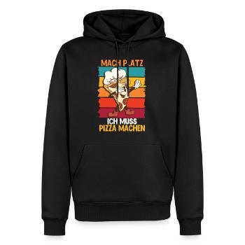 Pizzabäcker Mach Platz ich muss Pizza machen - Männer Premium Bio Hoodie - Schwarz - Vorne - Nico (187cm)