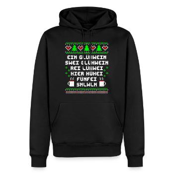 Glühwein Bude Ein Glühwein Swei Glühwein rei... - Männer Premium Bio Hoodie - Schwarz - Vorne - Nico (187cm)