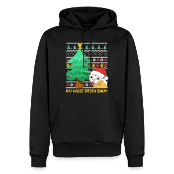 Weihnachten Ich Hasse diesen Baum Weihnachtsbaum - Männer Premium Bio Hoodie - Schwarz - Vorne - Nico (187cm)