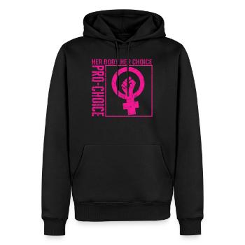 Chemise Pro Choice, Son corps Son Choix Pro Choice - Sweat à capuche Premium bio Homme - noir - Devant - Nico (187cm)