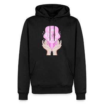 Christian Shirt, Con Dios Todo Es Posible Floral - Men’s Premium Organic Hoodie - black - Front - Nico (187cm)