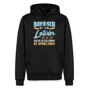 Bayerisch ist wie Latein Die Besten Können es - Männer Premium Bio Hoodie - Schwarz - Vorne - Nico (187cm)