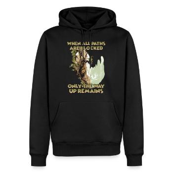 Escalade en toprope Expérience de la nature pour - Sweat à capuche Premium bio Homme - noir - Devant - Nico (187cm)