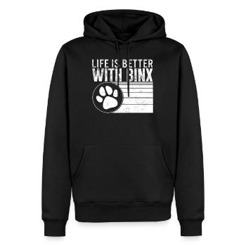 Dog Person Shirt, Life Is Better With Binx Tee, - Men’s Premium Organic Hoodie - black - Front - Nico (187cm)