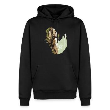 L’art de l’escalade en moulinette - Sweat à capuche Premium bio Homme - noir - Devant - Nico (187cm)