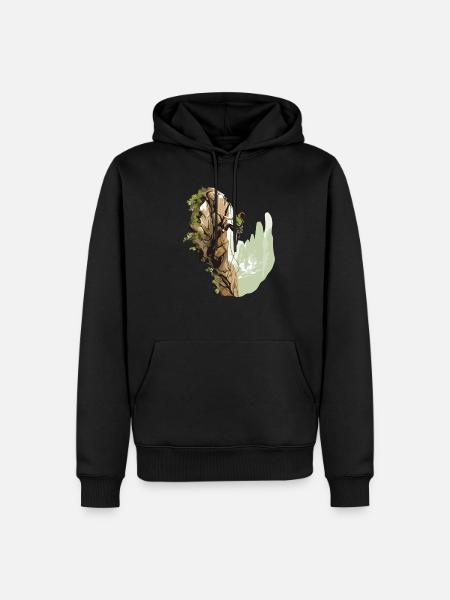 L’art de l’escalade en moulinette - Sweat à capuche Premium bio Homme - noir