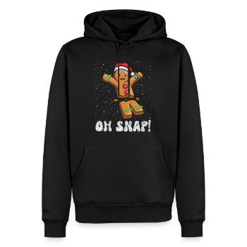 Lebkuchenmann Oh Snap! Kaputt Lebkuchengebäck - Männer Premium Bio Hoodie - Schwarz - Vorne - Nico (187cm)