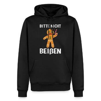 Lebkuchenmann Bitte Nicht Beißen Wütend - Männer Premium Bio Hoodie - Schwarz - Vorne - Nico (187cm)