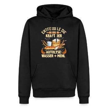 Bäcker Entfessele die Kraft von Wasser und Mehl - Männer Premium Bio Hoodie - Schwarz - Vorne - Nico (187cm)