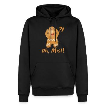 Lebkuchenmann Weihnachten Oh Snap! Plätzchen - Männer Premium Bio Hoodie - Schwarz - Vorne - Nico (187cm)
