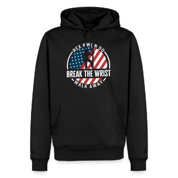 Taekwondo Shirt, Rex Kwon Do Break The Wrist Walk - Men’s Premium Organic Hoodie - black - Front - Nico (187cm)