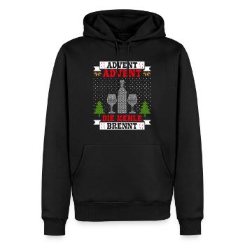 Advent Advent die Kehle Brennt Glühweintopf - Männer Premium Bio Hoodie - Schwarz - Vorne - Nico (187cm)