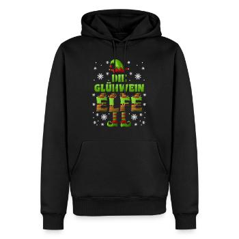 Glühwein Elfe Wichtel Weihnachtsmarkt - Männer Premium Bio Hoodie - Schwarz - Vorne - Nico (187cm)