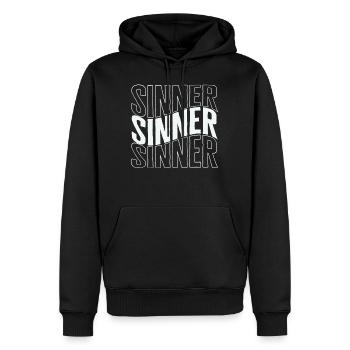 Gothic Shirt, Sinner Tee, Gift For Atheist Occult - Men’s Premium Organic Hoodie - black - Front - Nico (187cm)